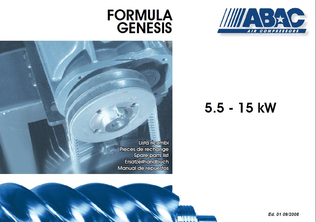 ABAC FORMULA & GENESIS 5.5-15kW FULL SPARE PARTS LIST (2008)