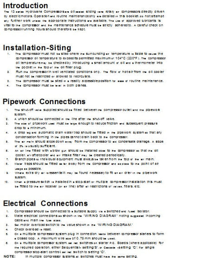 Hydrovane 13 Operating Manual - Issued June 1981 Power Tool & Equipment Manuals