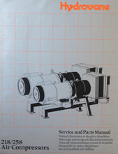Load image into Gallery viewer, Hydrovane 218/258 Service &amp; Parts Manual 1988 Onwards