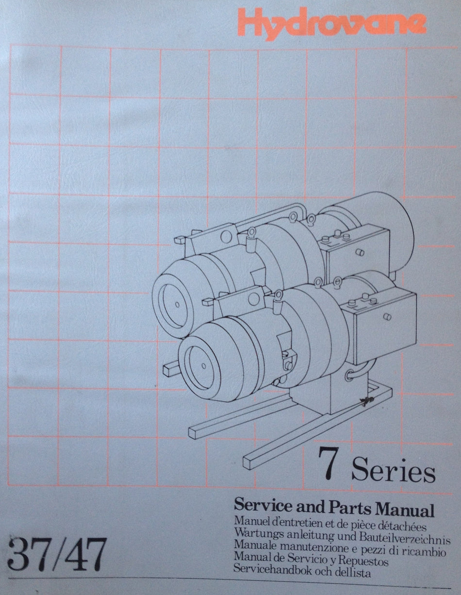 Hydrovane 7 Series 37 & 47 Service Parts Manual 1989 Onwards Power Tool Equipment Manuals