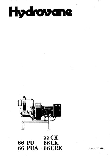 HYDROVANE 66PU/66PUA/55CK/66CK/66CRK SERVICE & PARTS MANUAL - ISSUED SEPT 1981