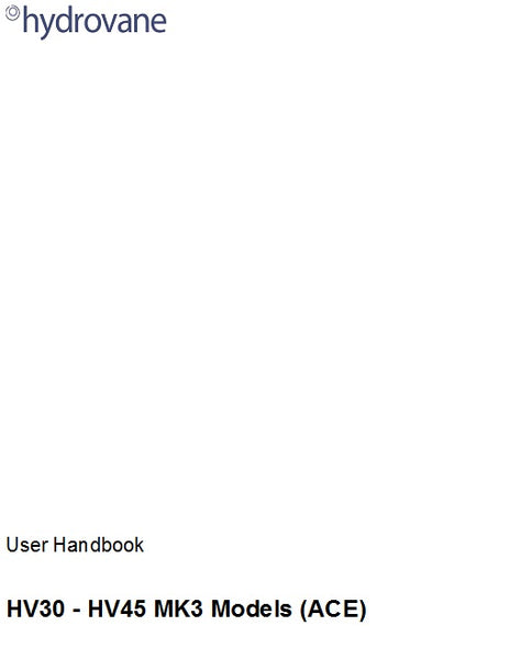 Hydrovane HV30-HV45 MK3 Models User Handbook