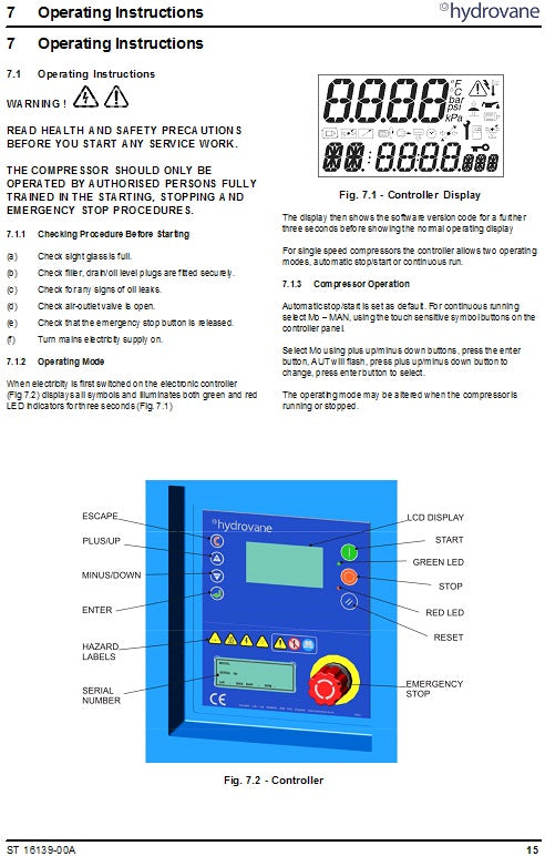 Hydrovane HV30-HV45 MK3 Models User Handbook