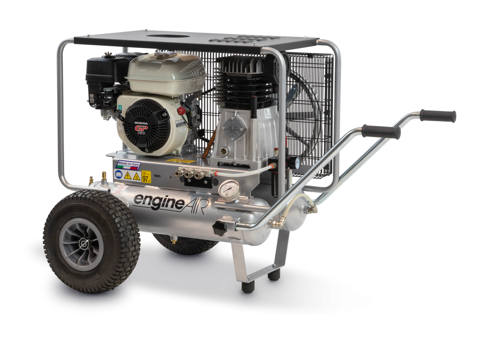 ABAC engineAIR 5/11+11R Mobile Petrol 22LTR 14.5CFM 10Bar Air Compressor - 1121440115 - airlinkcompressors.com