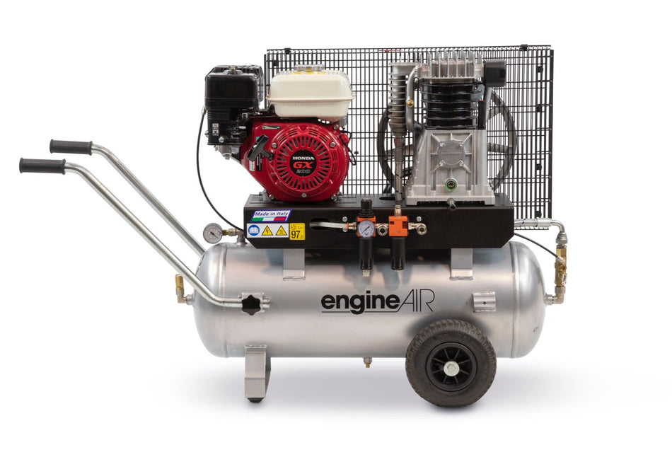 ABAC engineAIR 6/50 10 Mobile Petrol 50LTR 16CFM 10Bar Air Compressor - 1121440120 - airlinkcompressors.com
