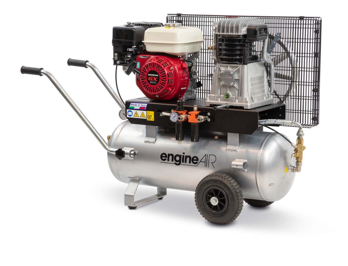 ABAC engineAIR 6/50 10 Mobile Petrol 50LTR 16CFM 10Bar Air Compressor - 1121440120 - airlinkcompressors.com