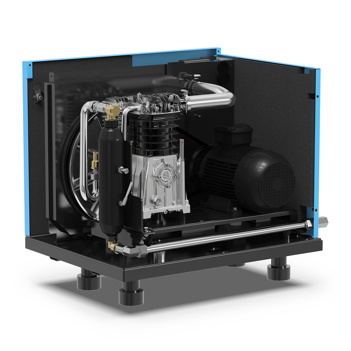 ABAC LN1 A49B 0 Base Mounted Silenced Air Compressor T5 415 Volt 21.1 CFM - 4116026053 - airlinkcompressors.com