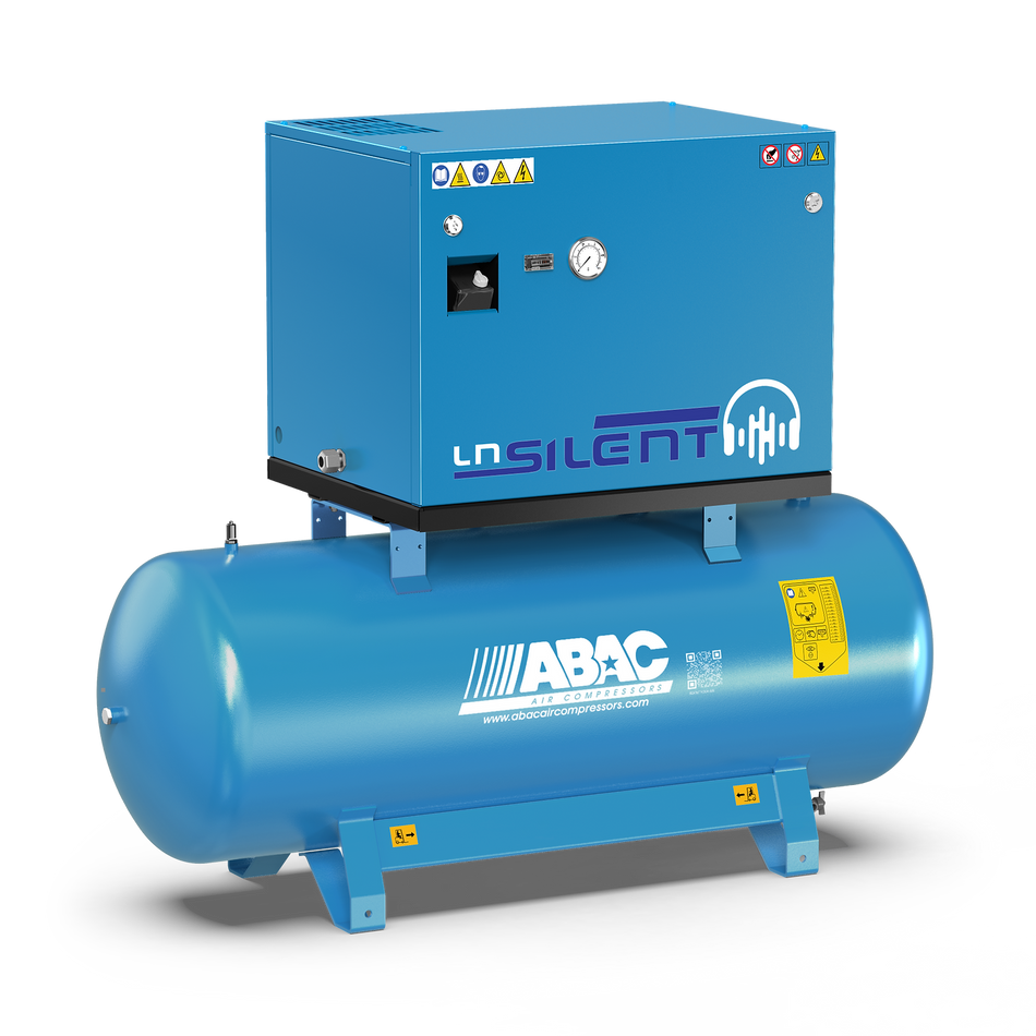 ABAC LN1 A49B 500L Tank Mounted Silenced Air Compressor T5.5 415 Volt 21.1 CFM - 4116026057 - airlinkcompressors.com