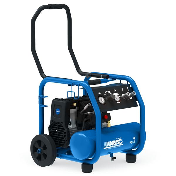ABAC Portable Rollcage OS20P Silenced Air Compressor 2HP, 9L, 8.1CFM, 230V - 1129740345 - airlinkcompressors.com