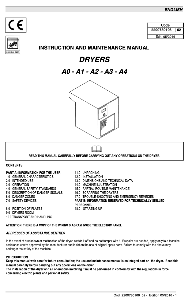 Abac Dry Compressed Air Dryer User & Service Manual - airlinkcompressors.com
