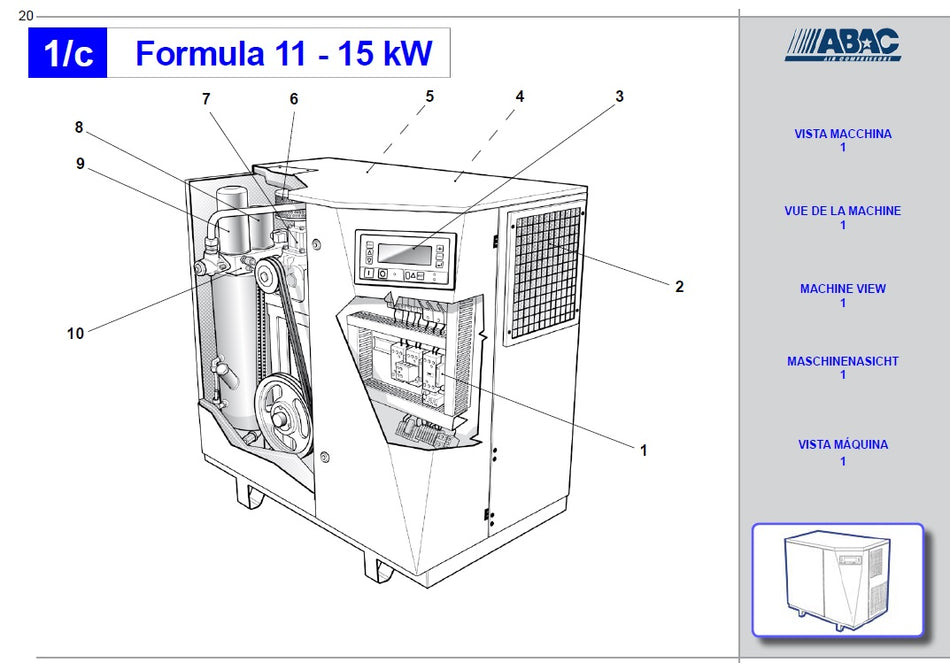 ABAC FORMULA & GENESIS 5.5-15kW FULL SPARE PARTS LIST (2008) - airlinkcompressors.com