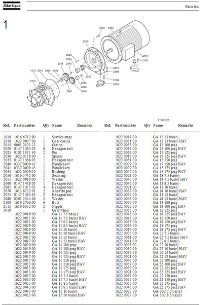 ATLAS COPCO GA PARTS MANUAL 2006 - airlinkcompressors.com