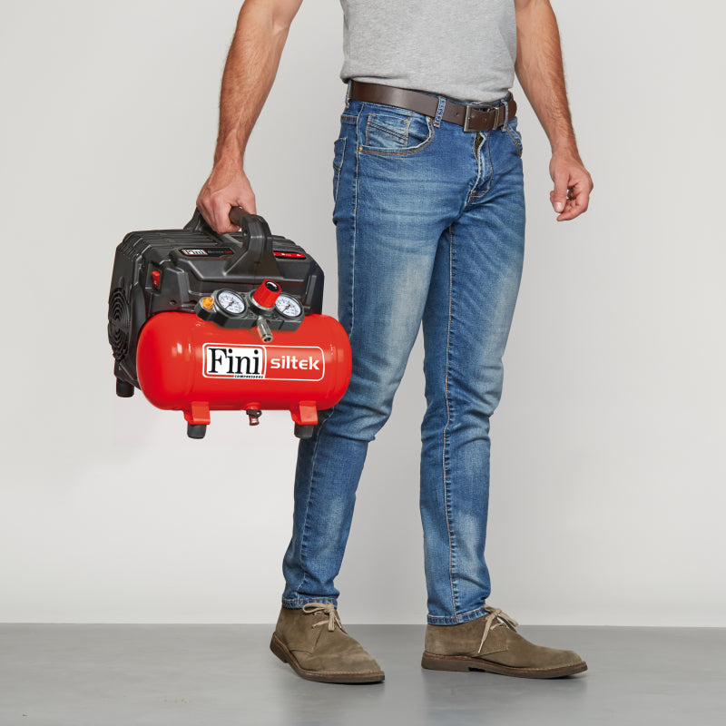 FINI SILTEK S 6 Oil-less Silenced Air Compressor - 0.75kw, 1 HP, 6L, 8 BAR, 230V - F-B2BL104FNN288 - airlinkcompressors.com