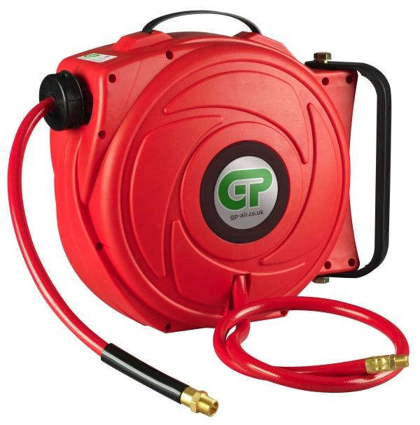 GP Red 17M Compressed Air Retractable PVC Hose Reel - HR5-315R-R - airlinkcompressors.com
