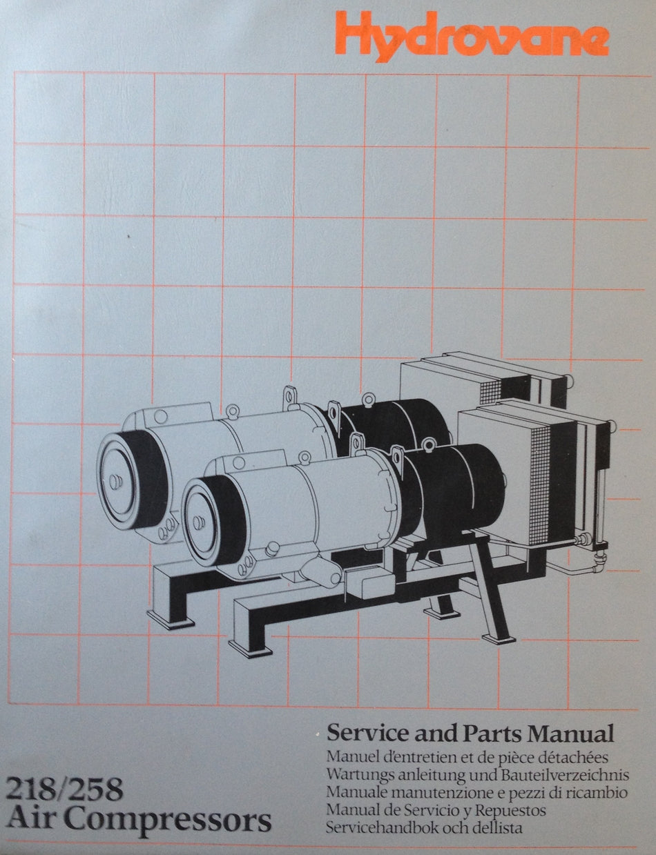 Hydrovane 218/258 Service & Parts Manual 1988 Onwards - airlinkcompressors.com