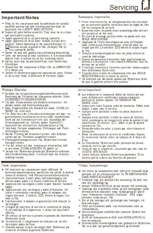 Hydrovane 218/258 Service & Parts Manual 1988 Onwards - airlinkcompressors.com
