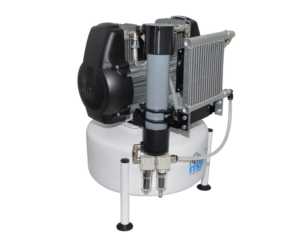 MGF Dental Air Compressor 24/10 Genesi & Dryer, 2 Chairs, 5 CFM, 24L, 240V - M-D-GE150-024-M - airlinkcompressors.com