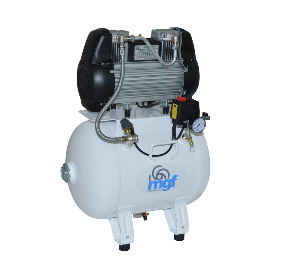MGF Dental Air Compressor 50/10 Genesi S, 2 Chairs, 5 CFM, 40L, 240V - M-D-GE150-040 - airlinkcompressors.com