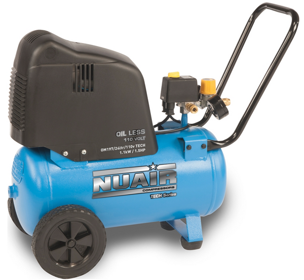 Nu-Air, OM197/24Lt TECH, 8 bar, 24L Tank, 110V - S-A8CA3C4FPS567 - airlinkcompressors.com