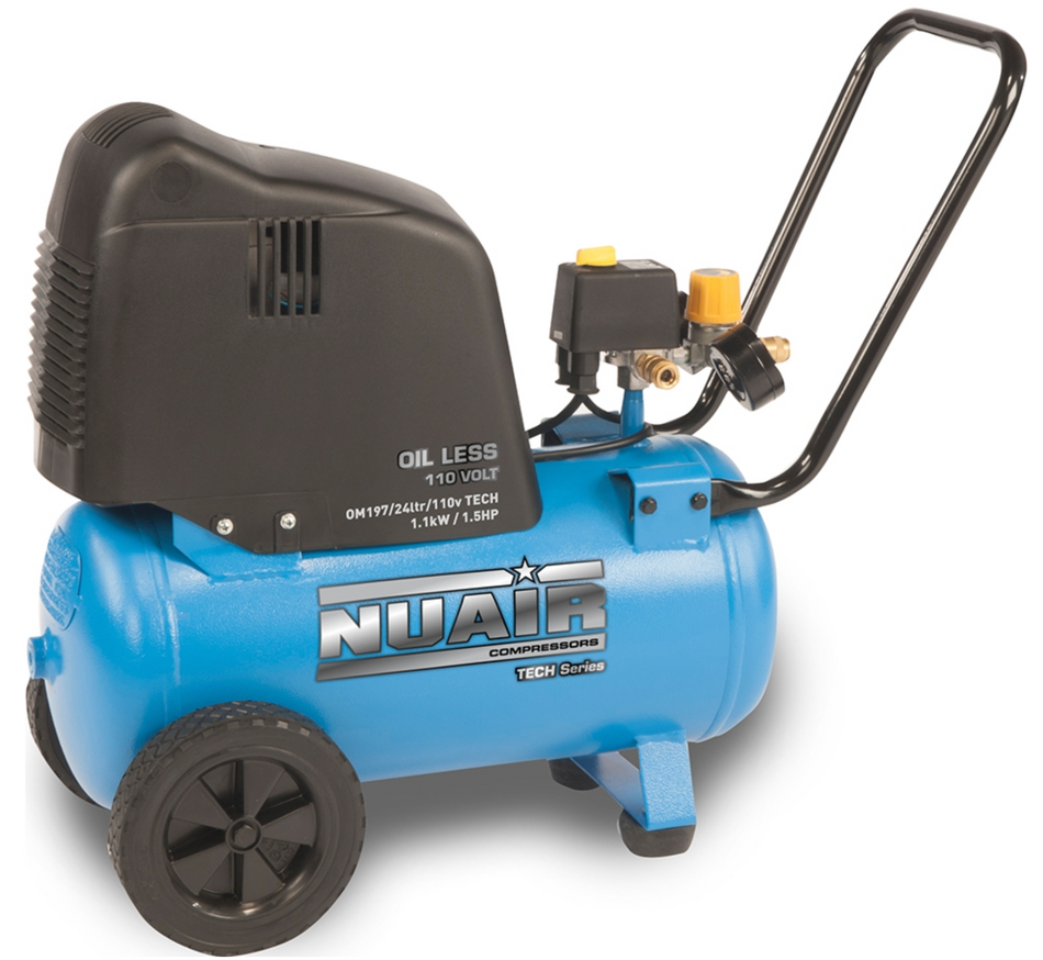 Nu-Air, OM197/24Lt TECH, 8 bar, 24L Tank, 110V - S-A8CA3C4FPS567 - airlinkcompressors.com