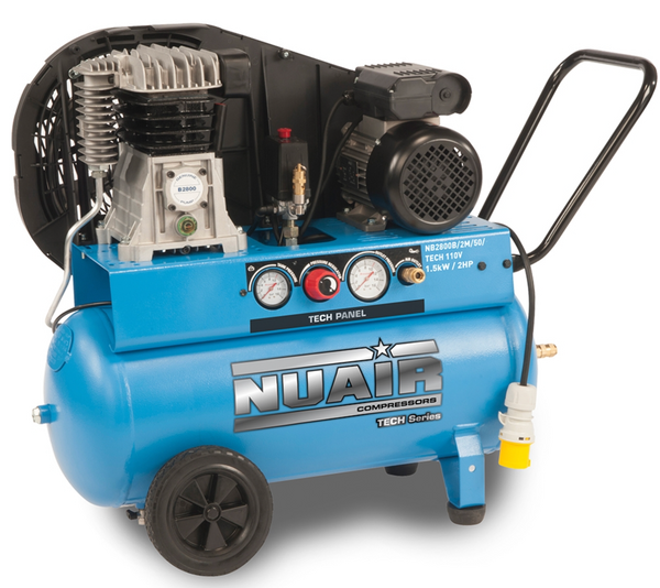 NUAIR NB2800B/50/2M TECH 110v, 10 bar, 50L Tank - S-28DA4C4FPS060 - airlinkcompressors.com