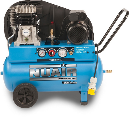 NUAIR NB2800B/50/2M TECH 110v, 10 bar, 50L Tank - S-28DA4C4FPS060 - airlinkcompressors.com