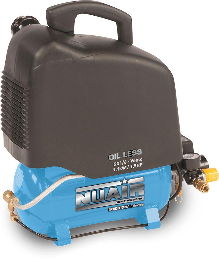 NUAIR SO1/6 HP 1.5 VENTO Air Compressor 6.7CFM, 1.1kW, 6L, 230v - S-A6BB304FPS534 - airlinkcompressors.com