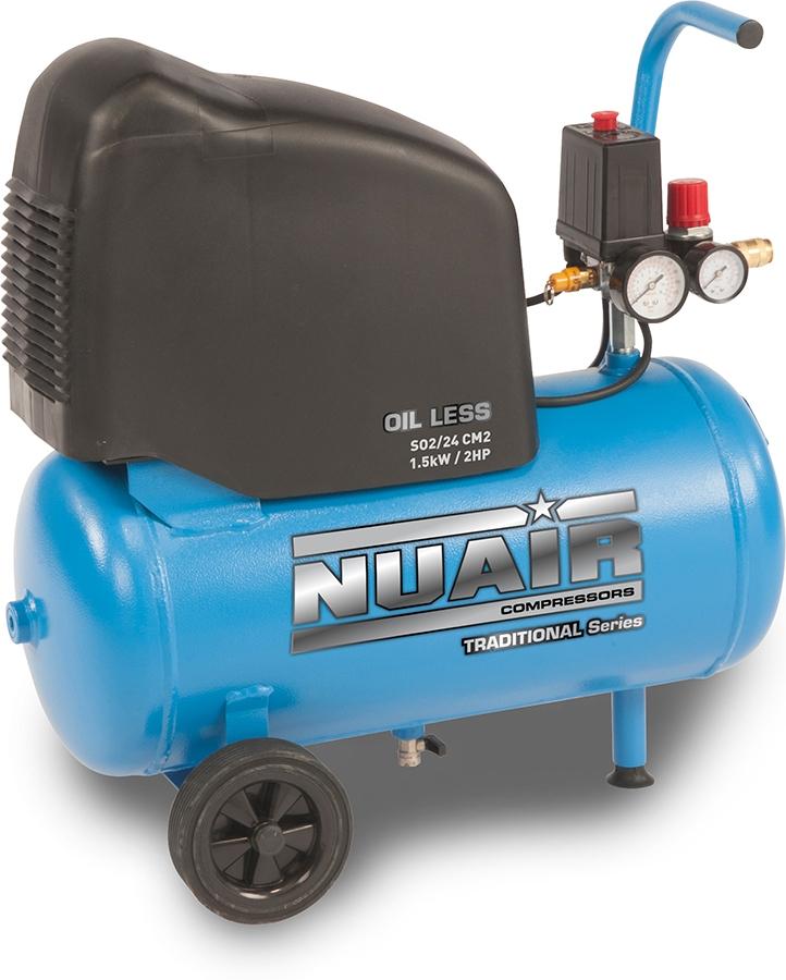 NUAIR SO2/24 CM2 Air Compressor - 8.1 CFM, 2 HP, 24L, 230V - S-A3CC404FPS501 - airlinkcompressors.com