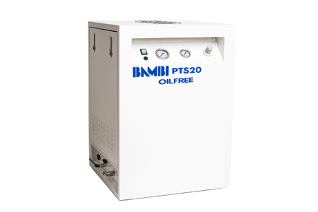 Bambi PTS20 Oil Free Silenced Air Compressor 4.5 CFM, 8 Bar, 20L - PTS20 Dental - airlinkcompressors.com