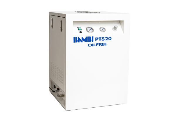 Bambi PTS20 Oil Free Silenced Air Compressor 4.5 CFM, 8 Bar, 20L - PTS20 Dental - airlinkcompressors.com