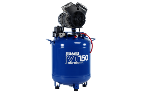 Bambi VT150 Oil Free Silenced Air Compressor 6.2 CFM, 8 Bar, 50L - VT150 Dental - airlinkcompressors.com
