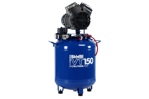 Bambi VT150 Oil Free Silenced Air Compressor 6.2 CFM, 8 Bar, 50L - VT150 Dental - airlinkcompressors.com