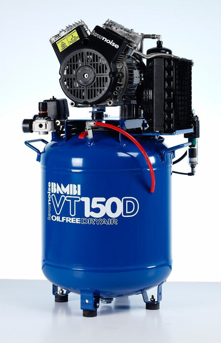 Bambi VT150D Oil Free Silenced Air Compressor & Dryer 6.2 CFM, 8 Bar, 50L - VT150D Dental - airlinkcompressors.com