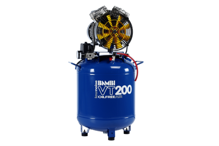 Bambi VT200 Oil Free Silenced Air Compressor 7.8 CFM, 8 Bar, 50L - VT200 Dental - airlinkcompressors.com