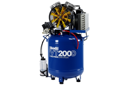 Bambi VT200D Oil Free Silenced Air Compressor & Dryer 7.8 CFM, 8 Bar, 50L - VT200D Dental - airlinkcompressors.com
