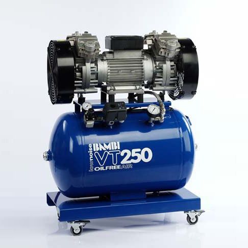 Bambi VT250 Oil Free Air Silenced Compressor 7.8 CFM, 8 Bar, 59L - VT250 Dental - airlinkcompressors.com