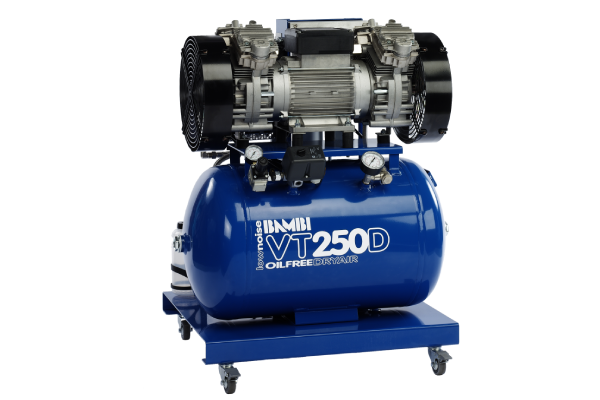 Bambi VT250D Oil Free Silenced Air Compressor & Dryer 7.8 CFM, 8 Bar, 59L - VT250D Dental - airlinkcompressors.com