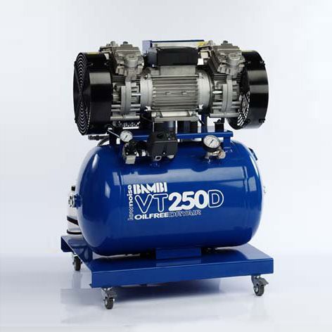 Bambi VT250D Oil Free Silenced Air Compressor & Dryer 7.8 CFM, 8 Bar, 59L - VT250D Dental - airlinkcompressors.com