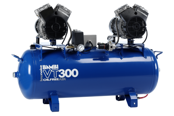 Bambi VT300 Oil Free Silenced Air Compressor 12.4 CFM, 8 Bar, 100L - VT300 Dental - airlinkcompressors.com