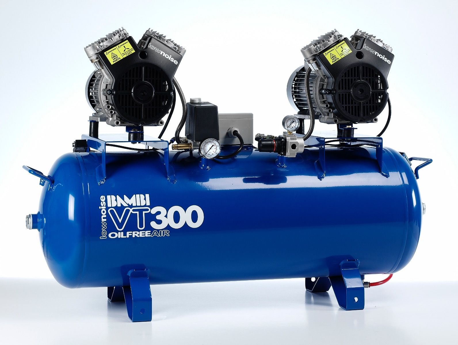 Bambi VT300 Oil Free Silenced Air Compressor 12.4 CFM, 8 Bar, 100L - VT300 Dental - airlinkcompressors.com