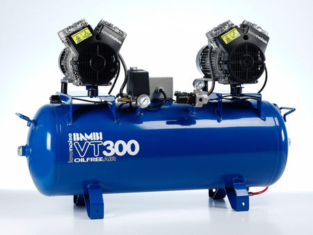 Bambi VT300 Oil Free Silenced Air Compressor 12.4 CFM, 8 Bar, 100L - VT300 Dental - airlinkcompressors.com