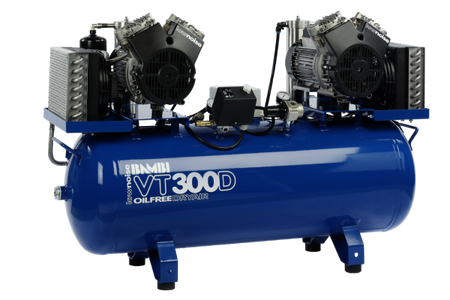 Bambi VT300D Oil Free Air Silenced Compressor & Dryer 12.4 CFM, 8 Bar, 100L - VT300D Dental - airlinkcompressors.com