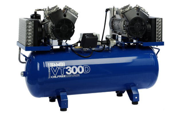 Bambi VT300D Oil Free Air Silenced Compressor & Dryer 12.4 CFM, 8 Bar, 100L - VT300D Dental - airlinkcompressors.com