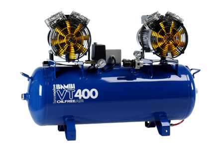 Bambi VT400 Oil Free Air Silenced Compressor 15.5 CFM, 8 Bar, 100L - VT400 Dental - airlinkcompressors.com