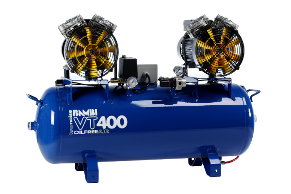 Bambi VT400 Oil Free Air Silenced Compressor 15.5 CFM, 8 Bar, 100L - VT400 Dental - airlinkcompressors.com
