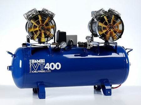 Bambi VT400 Oil Free Air Silenced Compressor 15.5 CFM, 8 Bar, 100L - VT400 Dental - airlinkcompressors.com