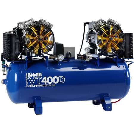Bambi VT400D Oil Free Silenced Air Compressor & Dryer 15.5 CFM, 8 Bar, 100L - VT400D Dental - airlinkcompressors.com