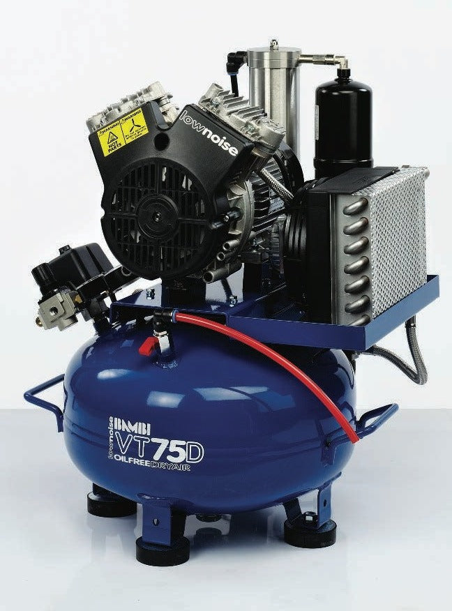Bambi VT75D Oil Free Silenced Air Compressor & Dryer 4.3 CFM, 8 Bar, 24L - VT75D Dental - airlinkcompressors.com