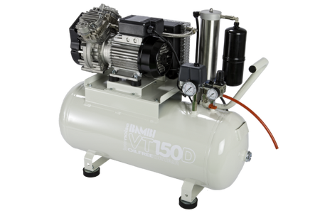 Bambi VTH150D Oil Free Silenced Air Compressor & Dryer 6.2 CFM, 8 Bar, 50L - VTH150D Dental - airlinkcompressors.com