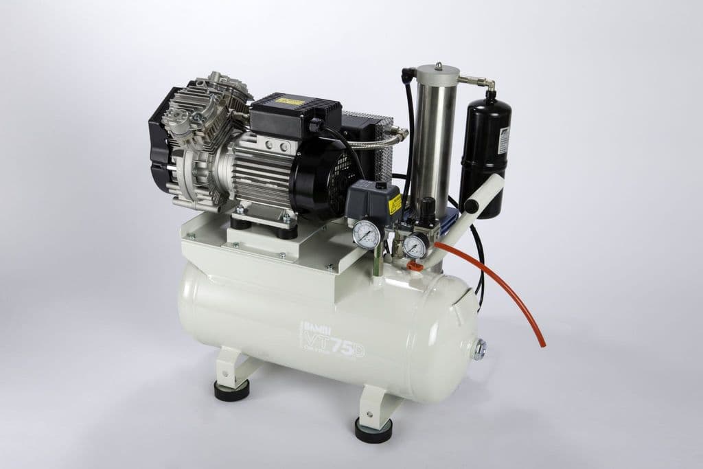 Bambi VTH75D Oil Free Silenced Air Compressor & Dryer 4.3 CFM, 8 Bar, 24L - VTH75D Dental - airlinkcompressors.com